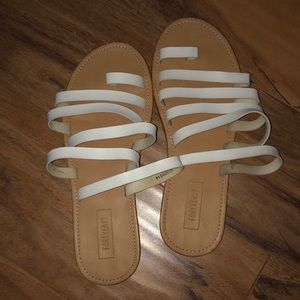 white sandals from F21